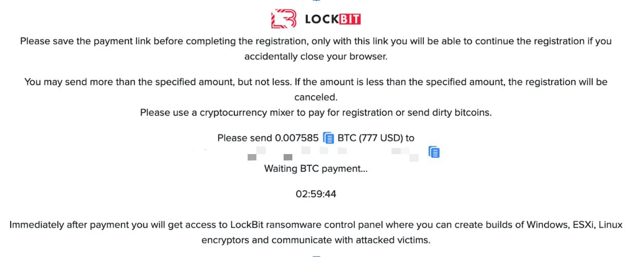 Payment-page-for-access-to-the-LockBit-Panel