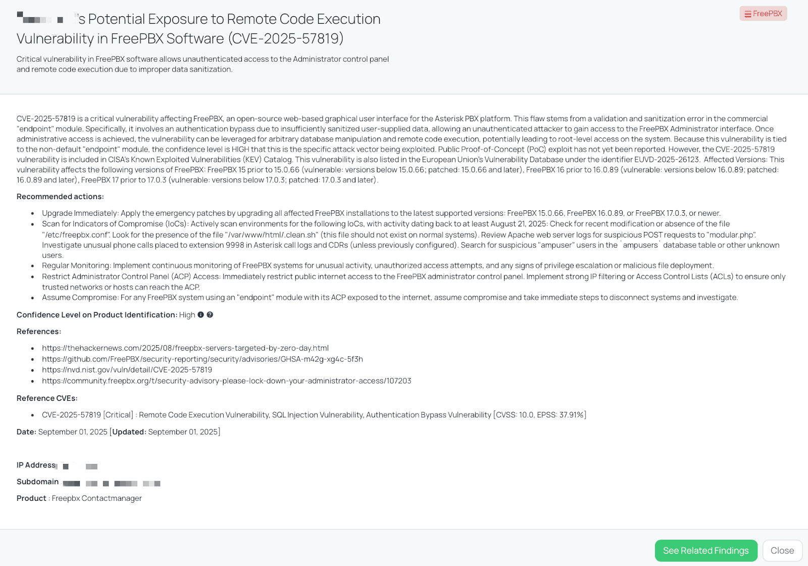 Black Kite’s FreePBX FocusTagTM details critical insights on the event for TPRM professionals.