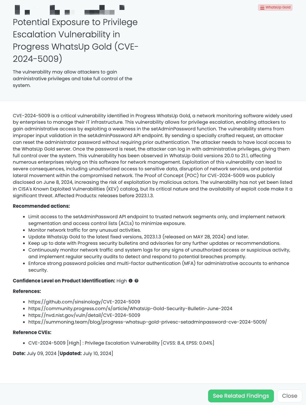 Black Kite’s WhatsUp Gold FocusTagTM details critical insights on the event for TPRM professionals.