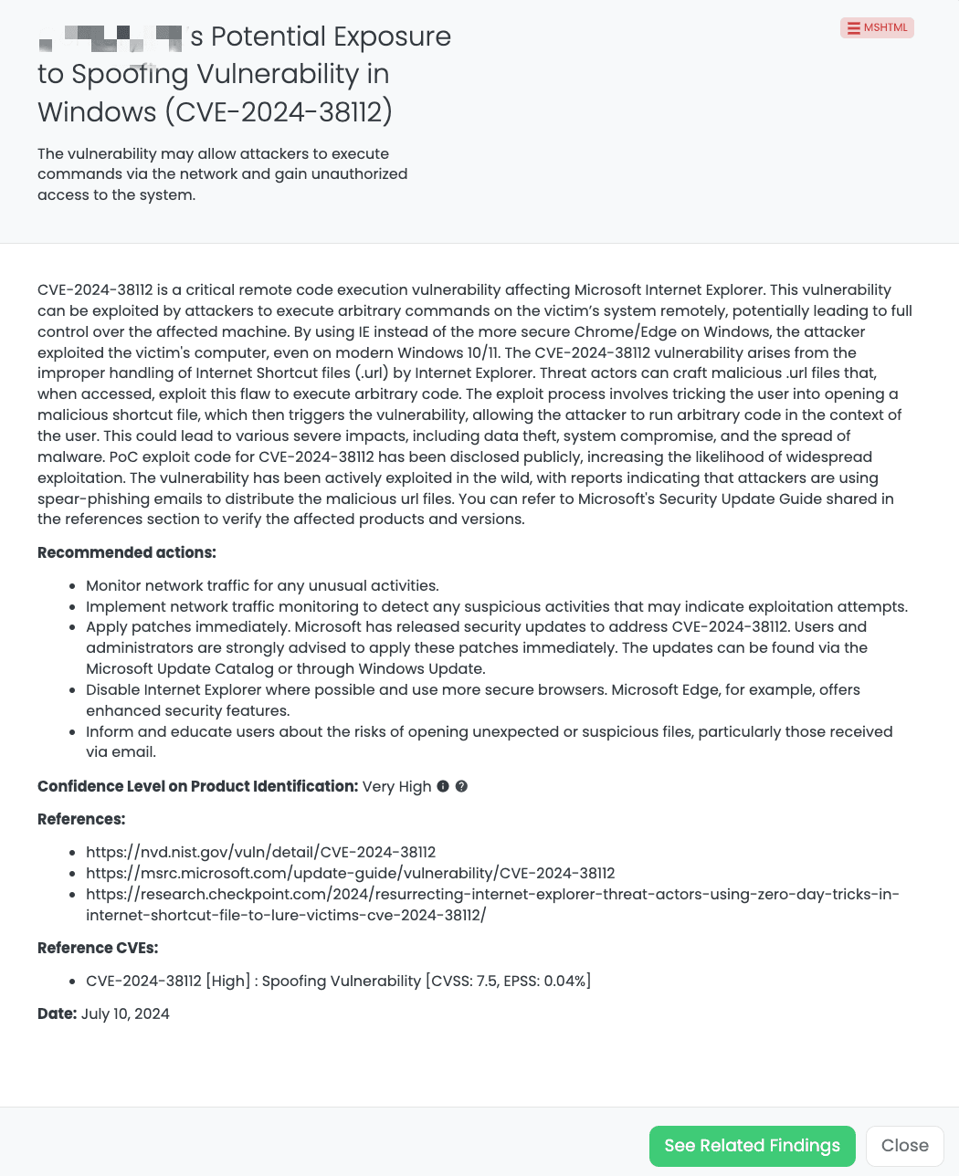 Black Kite’s MSHTML FocusTagTM details critical insights on the event for TPRM professionals.