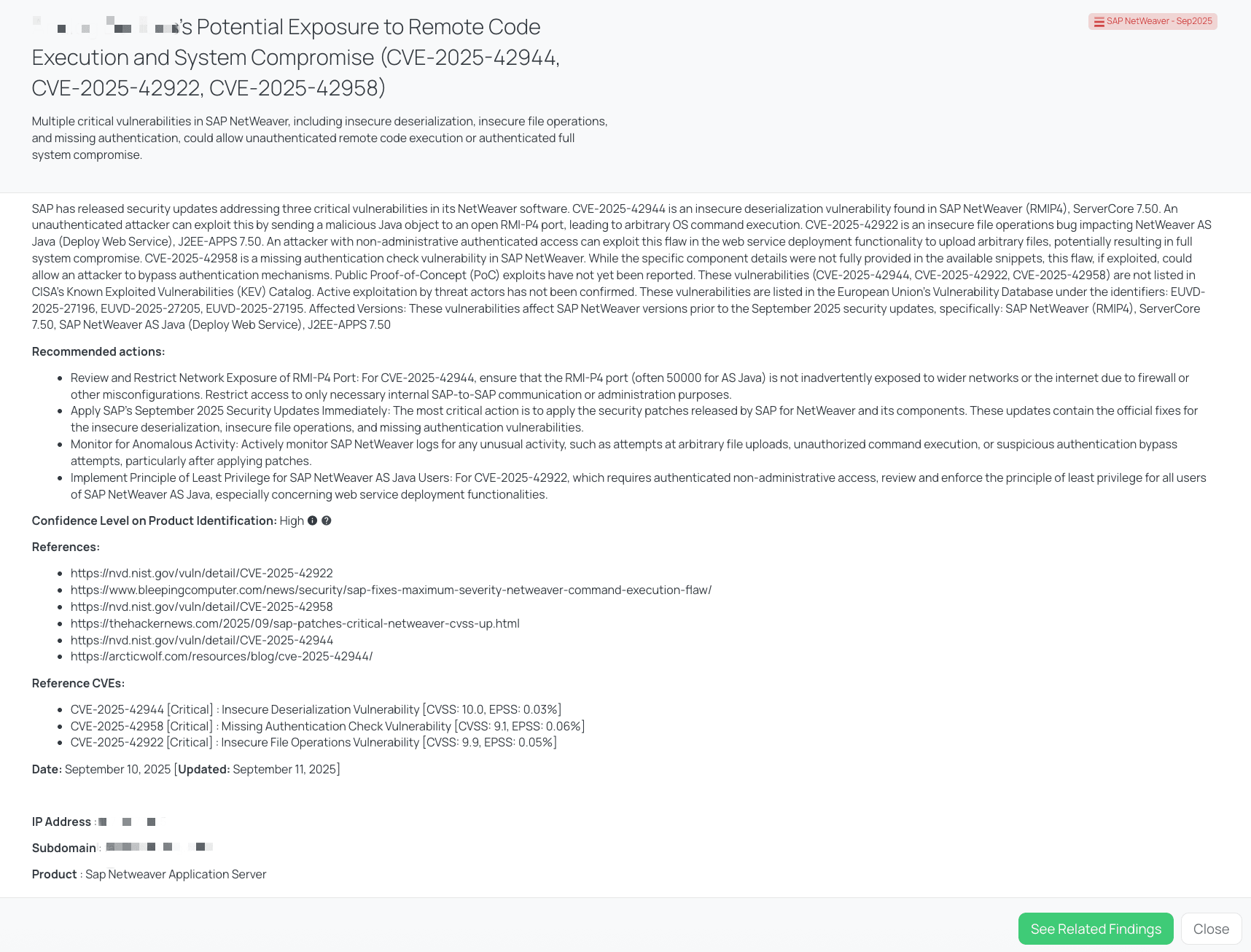 Black Kite’s SAP NetWeaver – Sep2025 FocusTagTM details critical insights on the event for TPRM professionals.