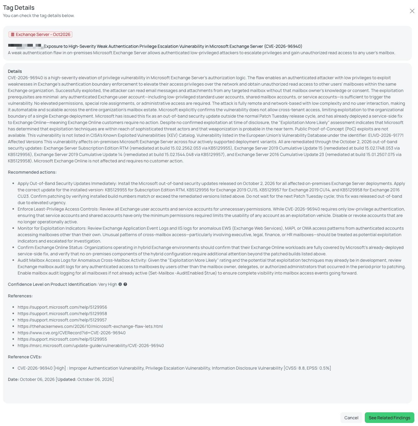 Black Kite's Exchange Server - Oct2026 FocusTag details critical insights for TPRM professionals