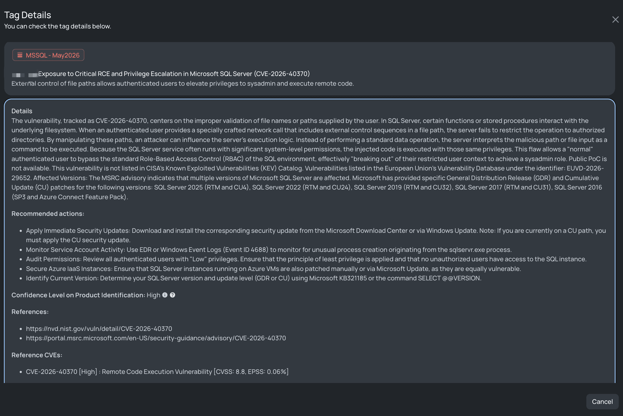 Black Kite's MSSQL - May2026 FocusTag® details critical insights on the event for TPRM professionals.