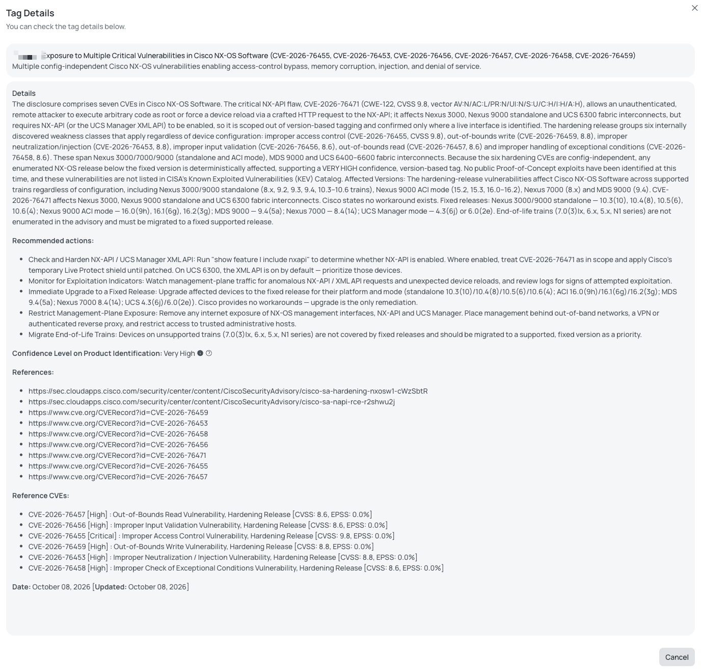 Black Kite's Cisco NX-OS - Oct2026 FocusTag details critical insights for TPRM professionals