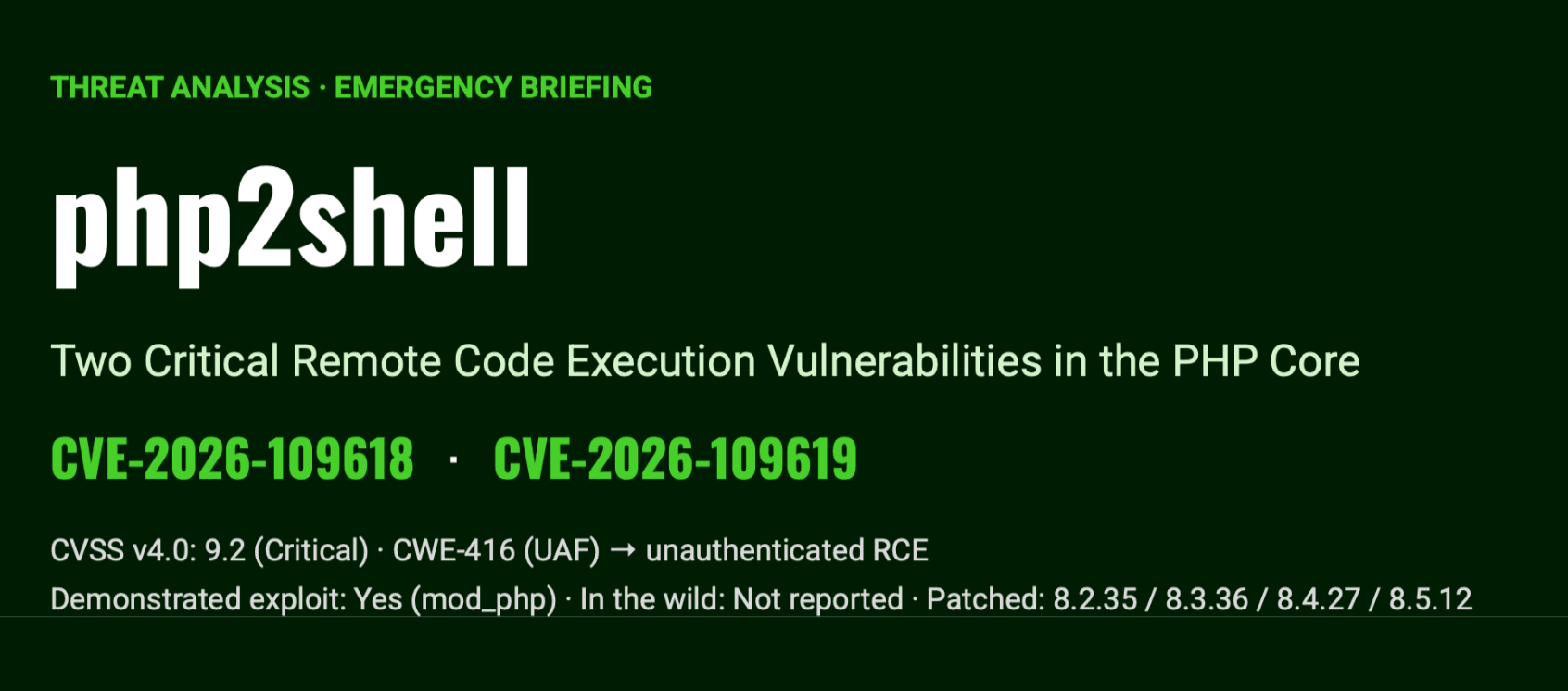 php2shell threat briefing: two critical PHP core RCE flaws