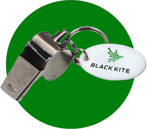 Black Kite whistle keychain