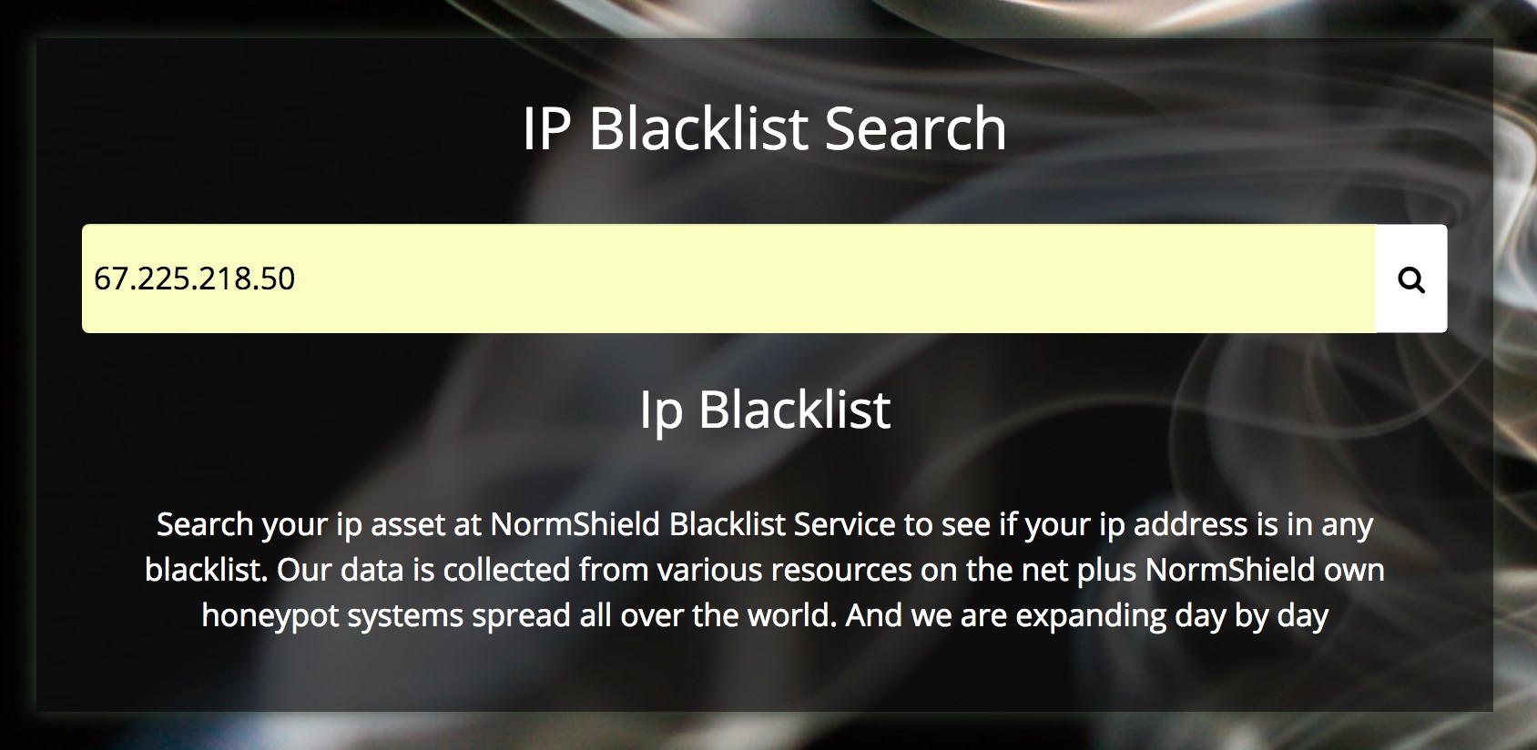 does the blacklist script website allow ip