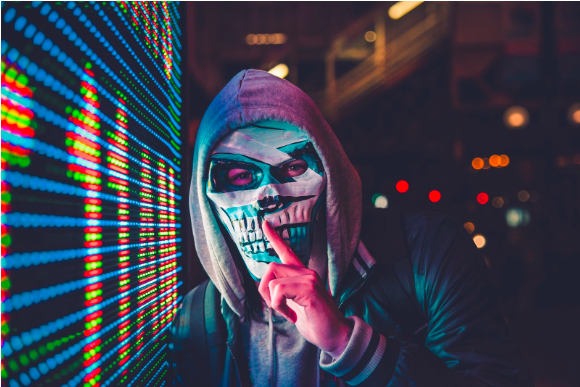 hacker on a mask